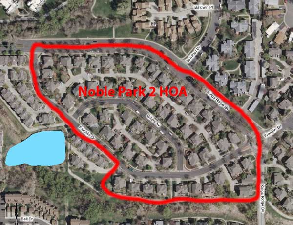 map of Noble Park 2 HOA area